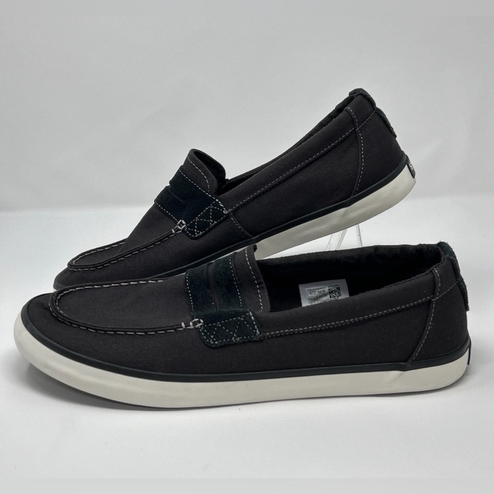 Sperry Mainsail Penny Boat Shoe Black Canvas Slip On Men’s 13